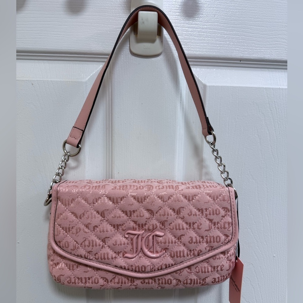 NWT Juicy Couture Isn’t She Lovely Flap Quilted Shoulder Bag in Pink Diamond 💎